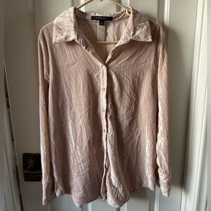 Marc New York Light Pink Velvet Blouse